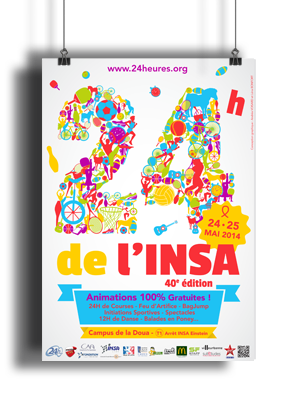 Poster 24h de l'insa édition 2014 version nuit