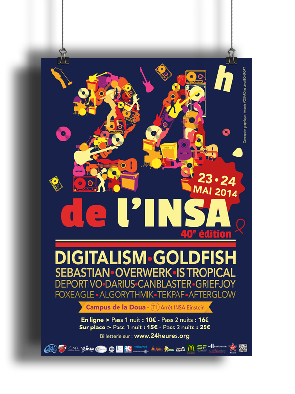 Poster 24h de l'insa édition 2014 version nuit
